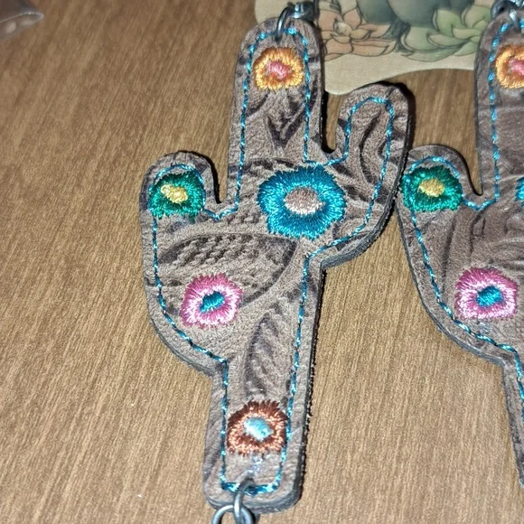 Justin Boots Colorful Cactus Earrings - Picture 2 of 4